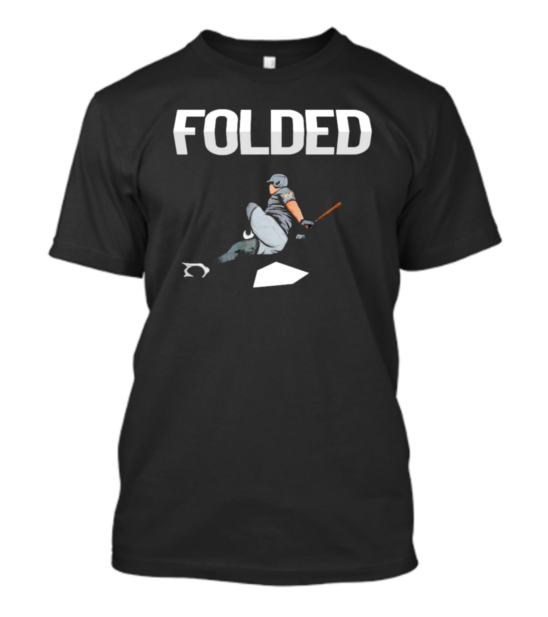 Kingofjuco Folded Baseball Slide T-Shirt