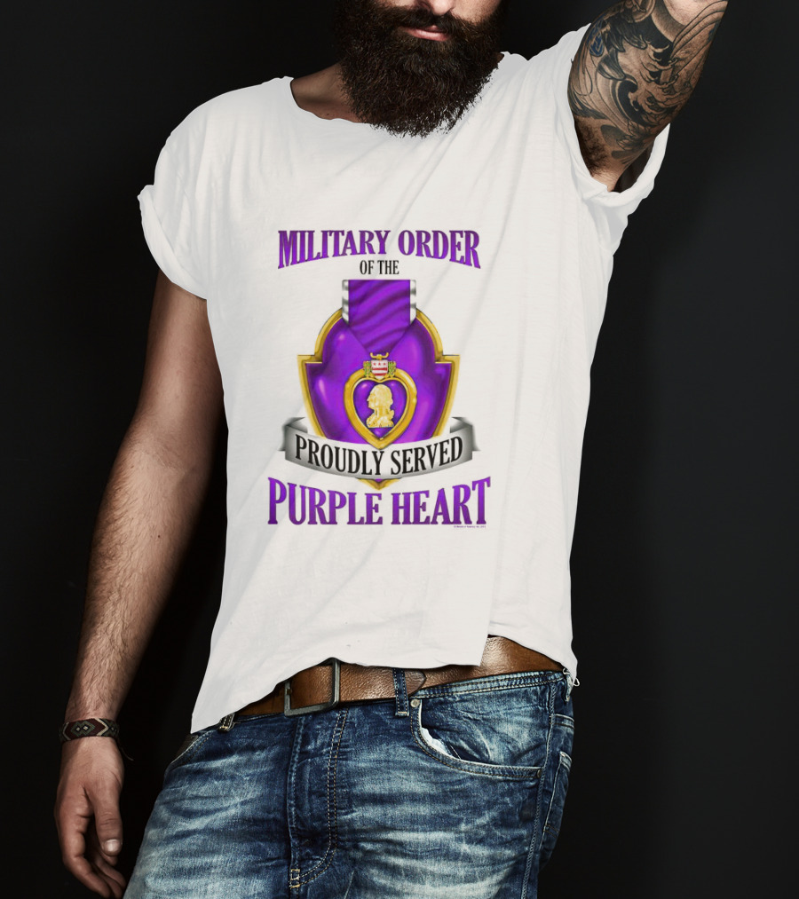 Military Order Of The Proudly Served Purple Heart Honor Emblem T-Shirt