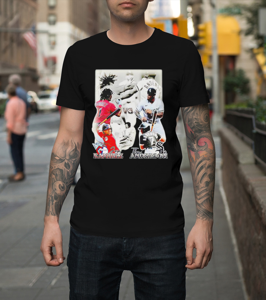 Jose Ramirez vs Tim Anderson Showdown Baseball Rivalry T-Shirt
