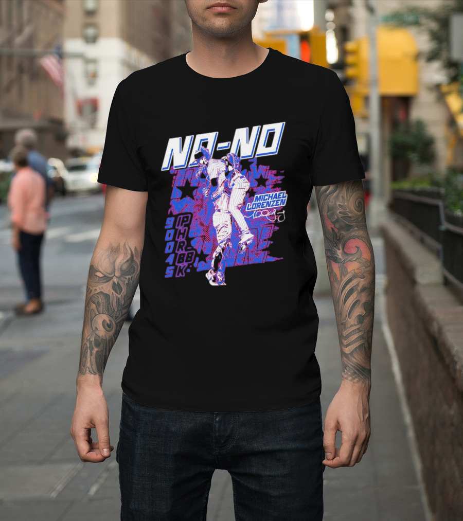 NO-NO Michael Lorenzen Signature with Stars and Stats T-Shirt