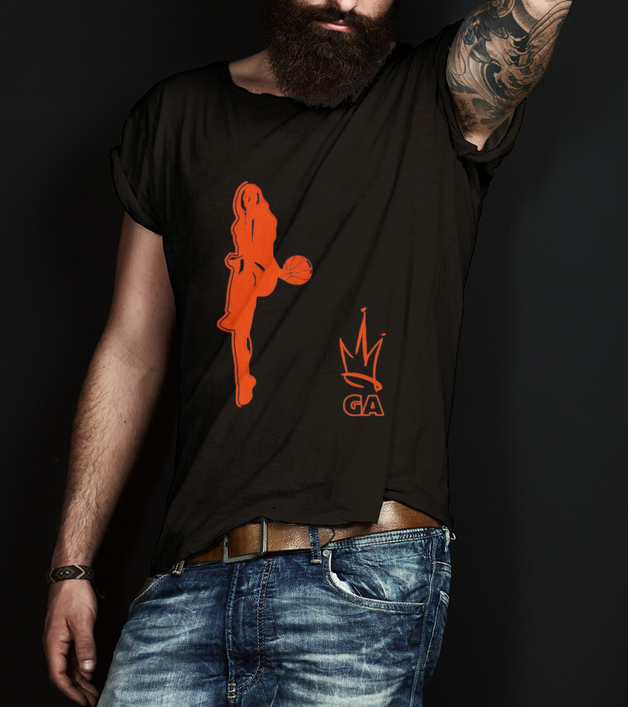 Georgia Amoore GA Basketball Silhouette With Crown T-Shirt