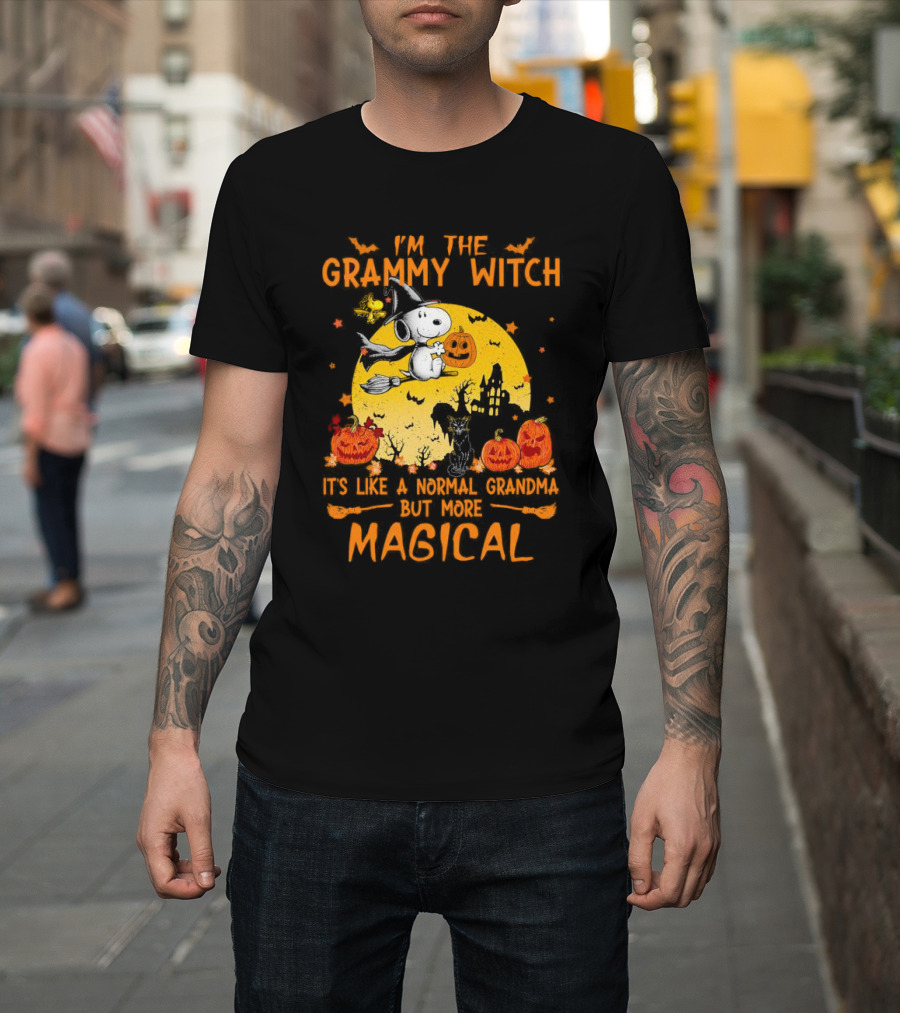 Snoopy I'm the Grammy Witch Halloween Normal Grandma But More Magical T-Shirt