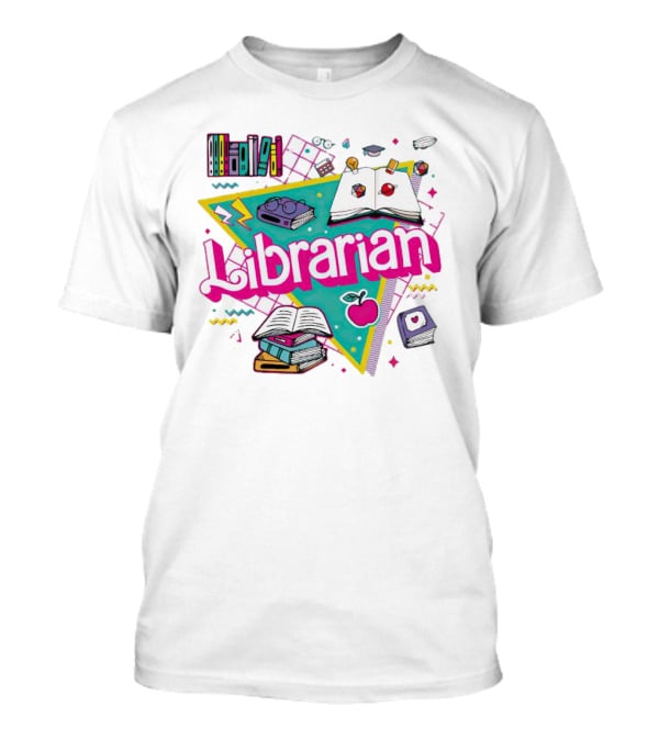 Librarian Books Apple Glasses Open Book T-Shirt