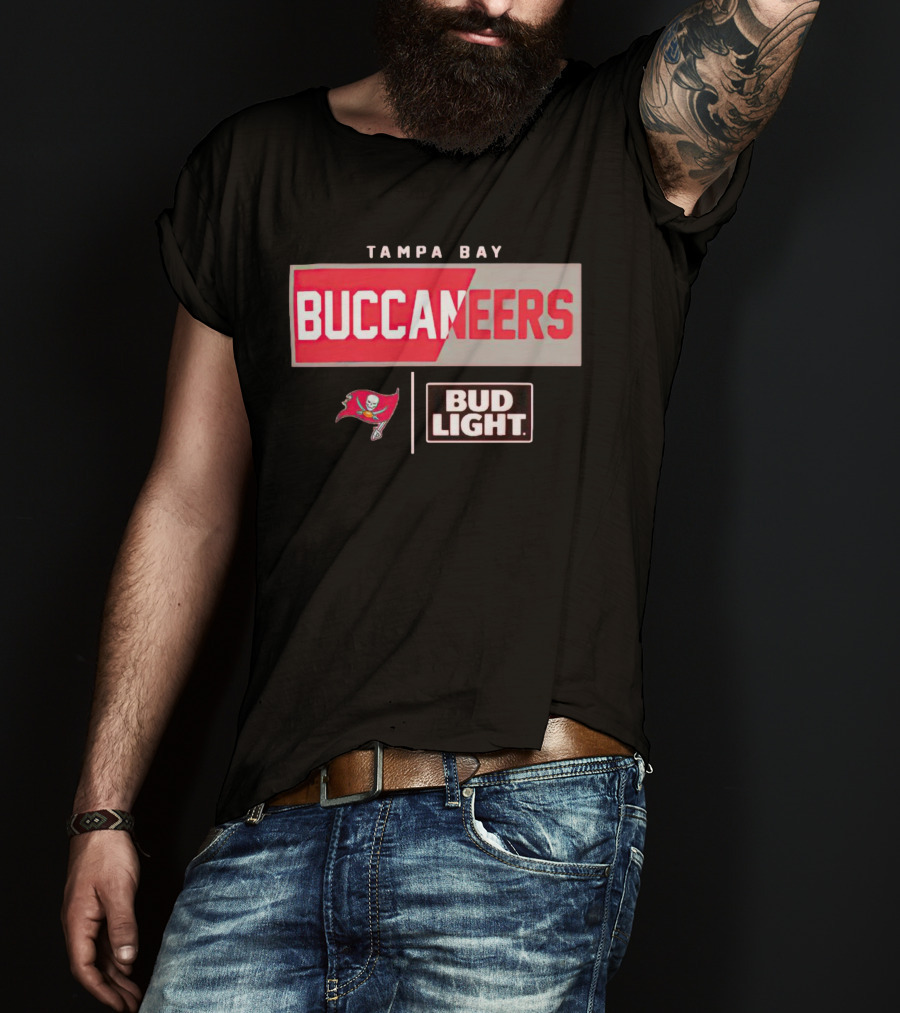 Tampa Bay Buccaneers Bud Light NFL Team Logo Collaboration T-Shirt