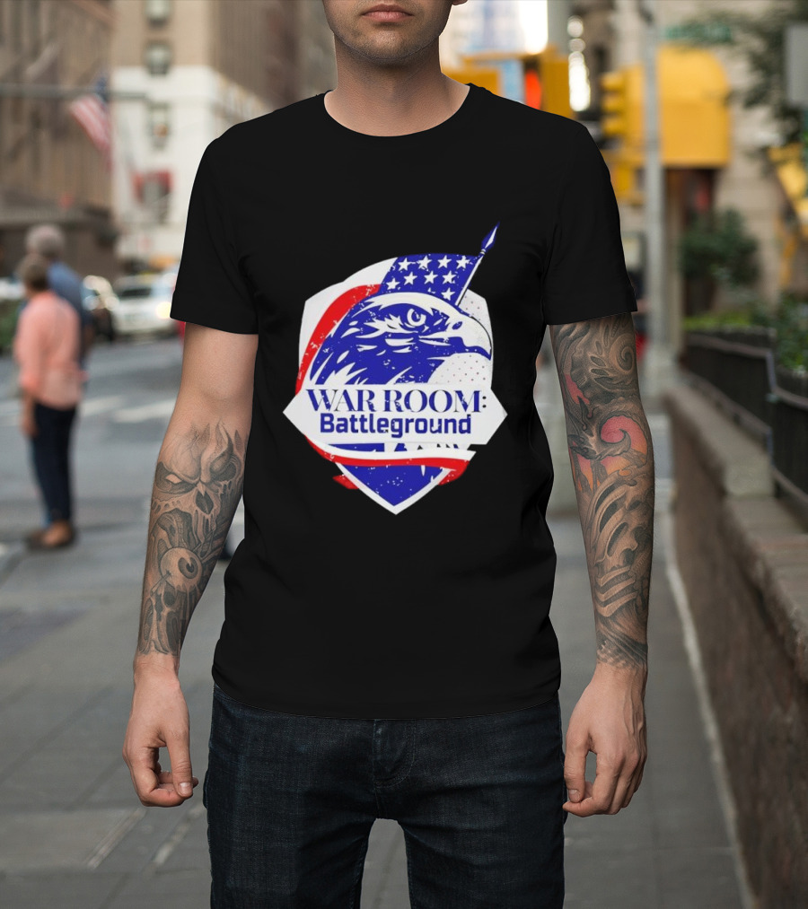 War Room Battleground Eagle American Flag Crest T-Shirt