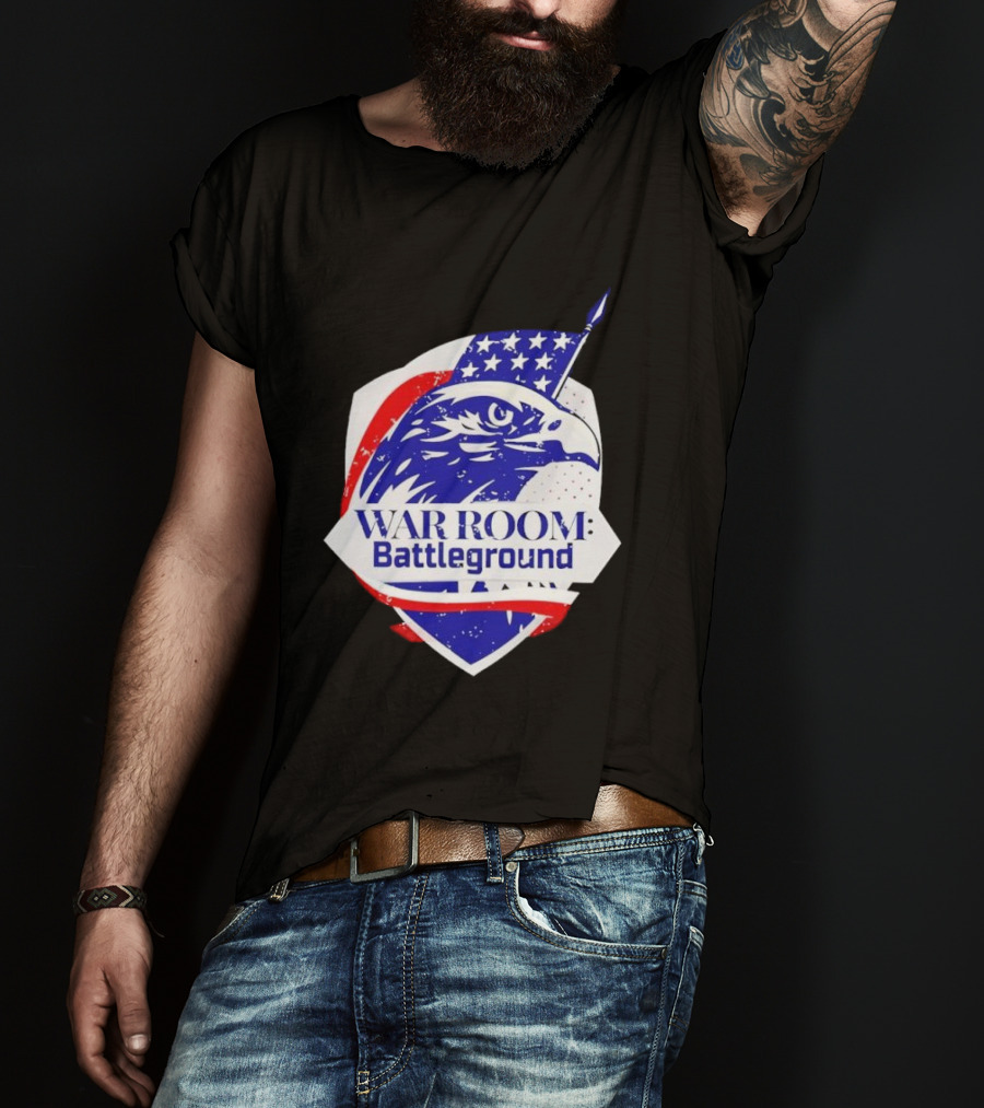 War Room Battleground Eagle American Flag Crest T-Shirt