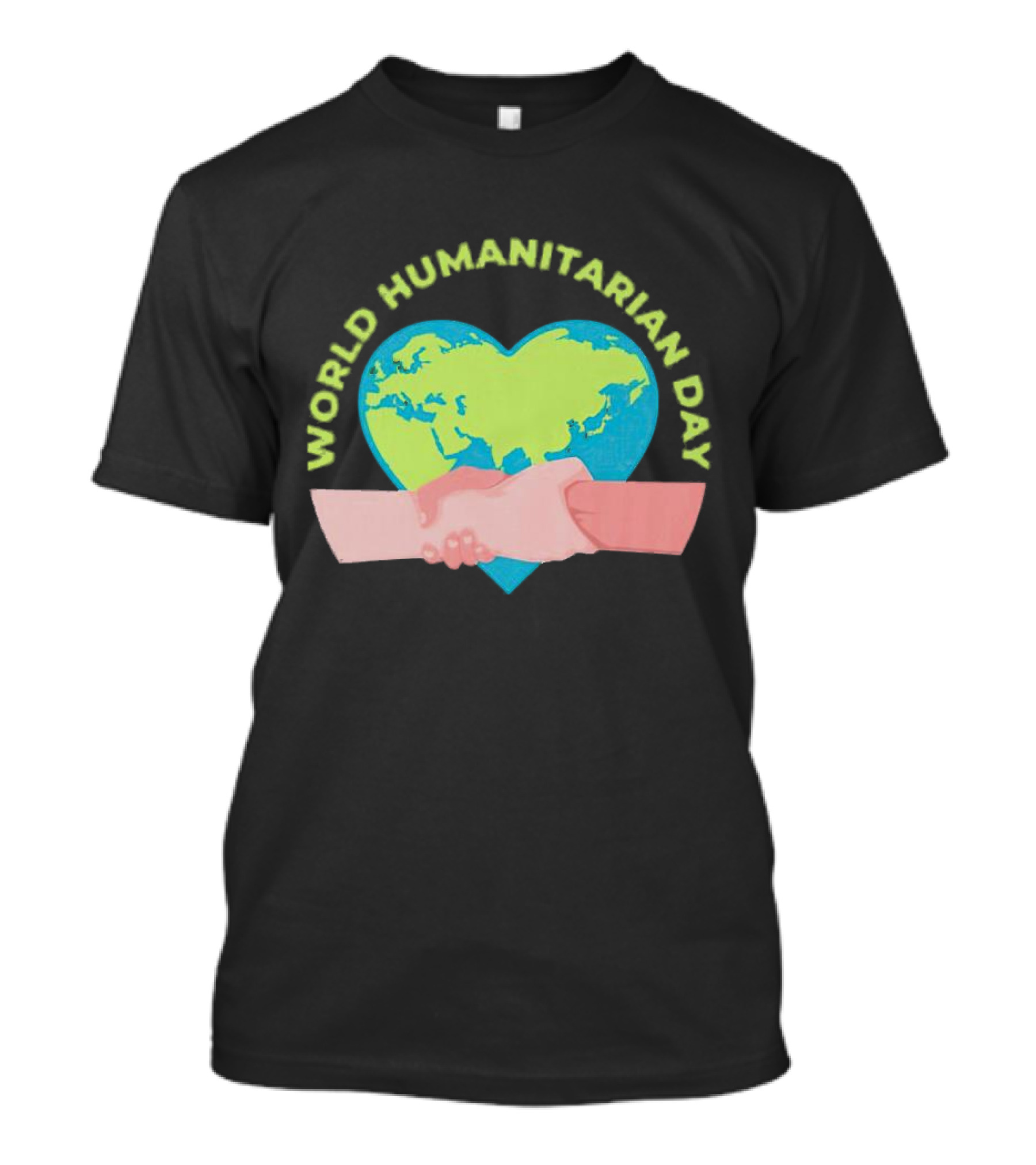 World Humanitarian Day Heart-Shaped Globe And Handshake T-Shirt