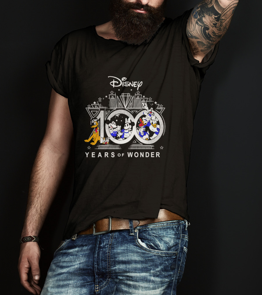 Disney 100 Years Of Wonder Mickey Minnie Donald Pluto T-Shirt