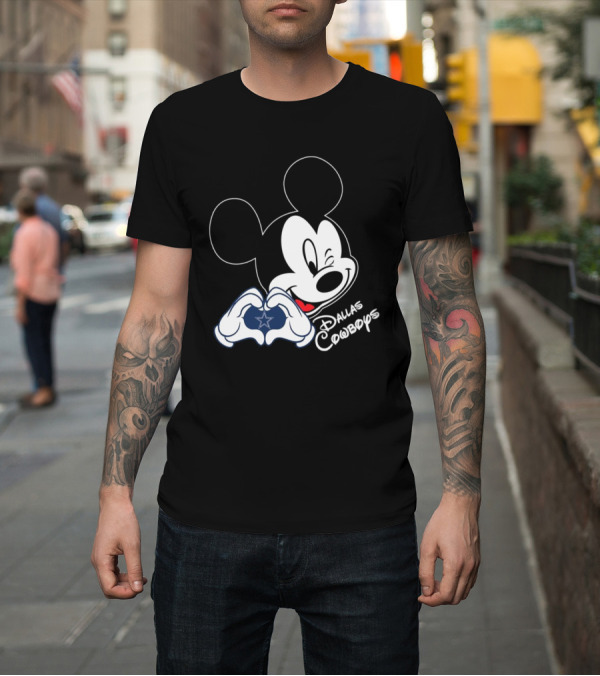 Shirt: Dallas Cowboys Mickey Mouse Heart Star Fandom T-Shirt Dallas Cowboys Mickey Mouse Heart Star Fandom T-Shirt