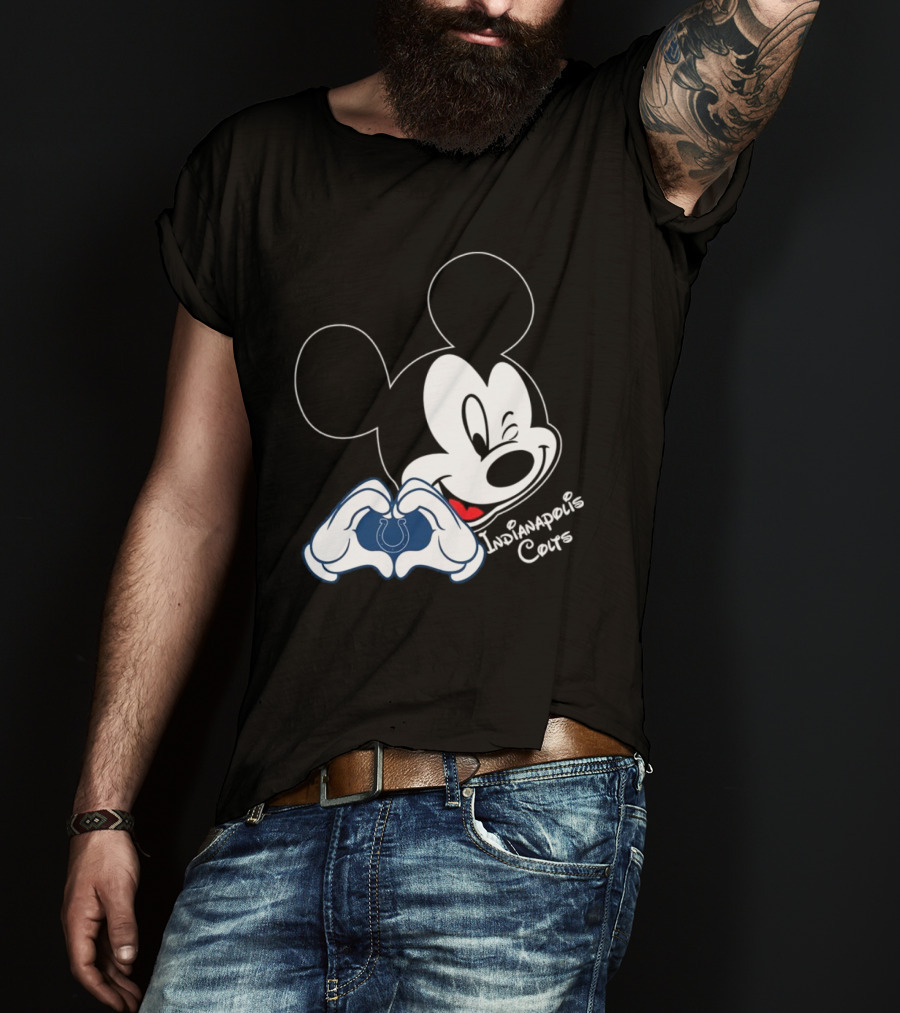 Mickey Indianapolis Colts Heart T-Shirt