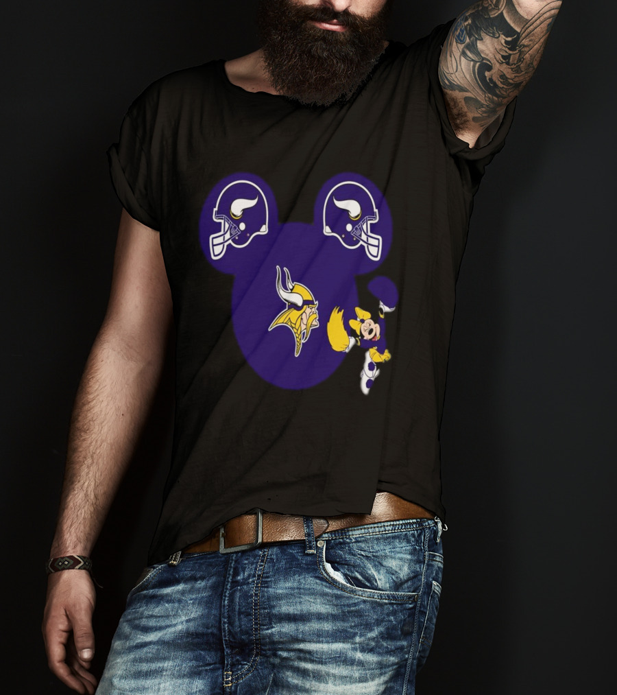 Minnesota Vikings Mickey Mouse Helmets T-Shirt