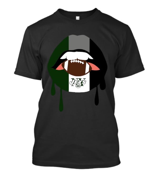Jets Lips Football Drip New York T-Shirt