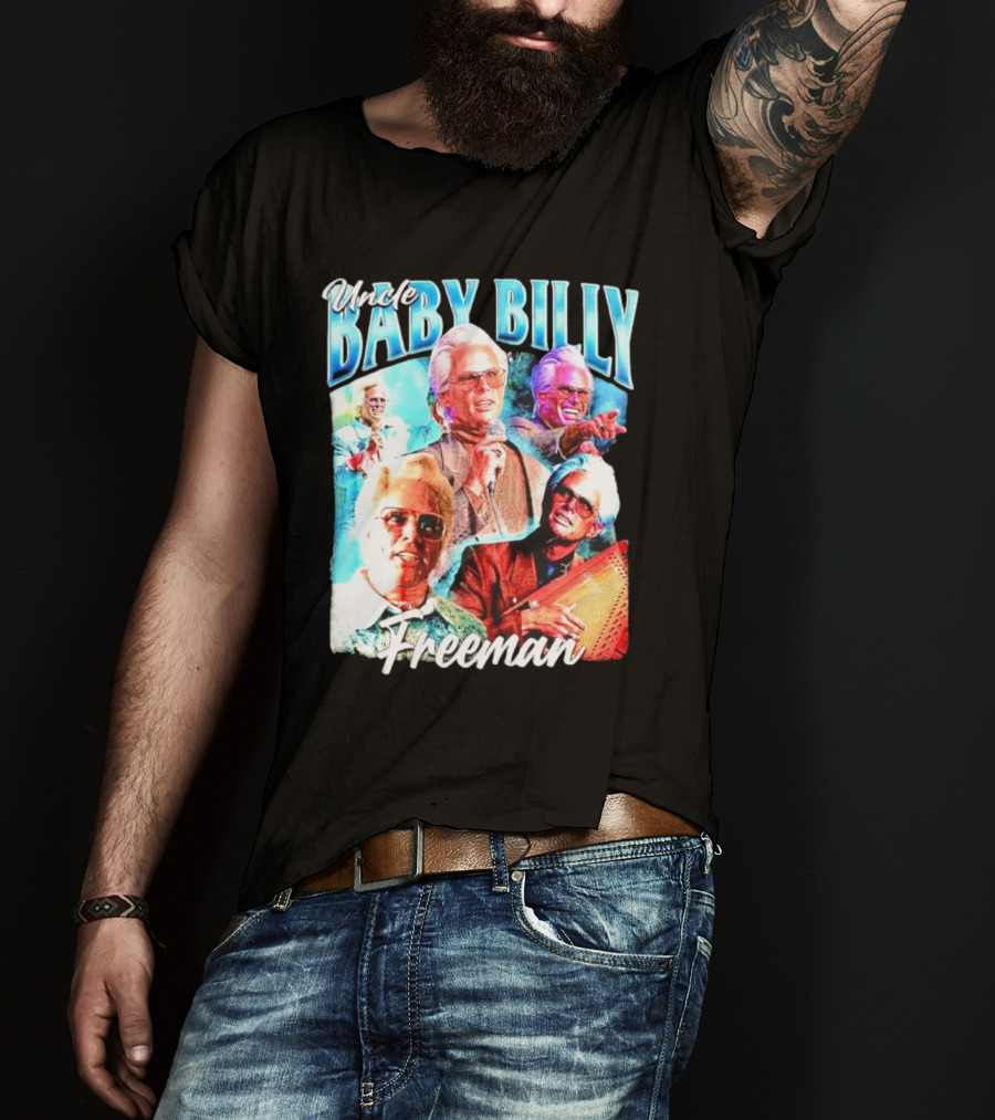 Uncle Baby Billy Freeman Vintage Retro Style Multicolor Collage T-Shirt