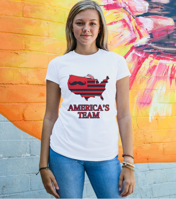America's Team Moustache Map Cincinnati Men's Fashion T-Shirt