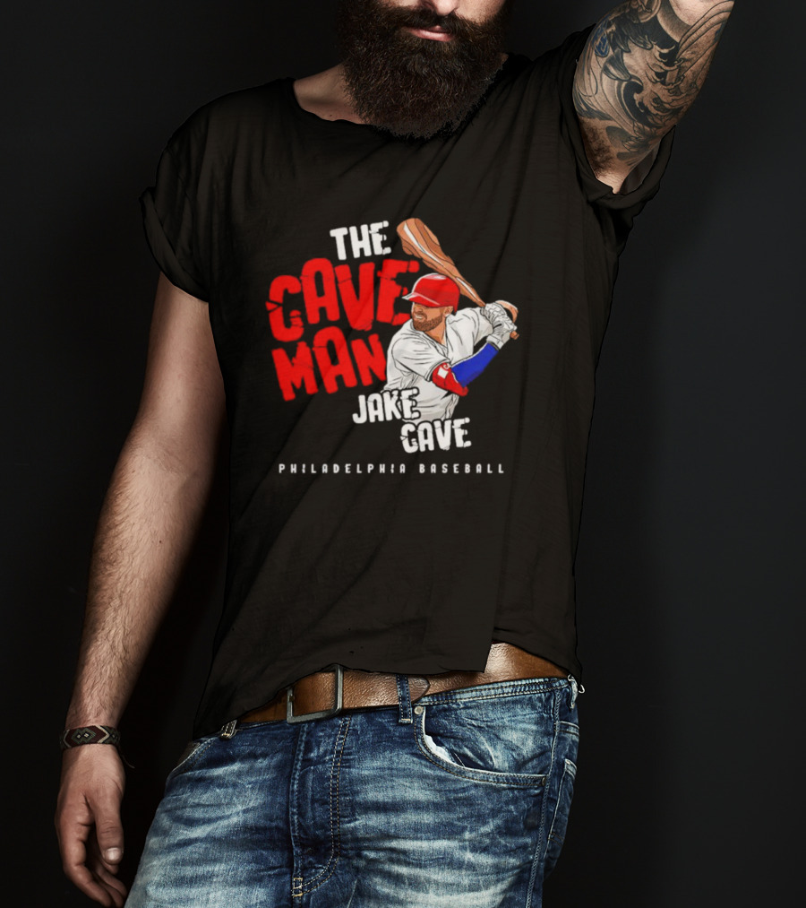 Jake Cave The Caveman Philadelphia Baseball Player T-Shirt