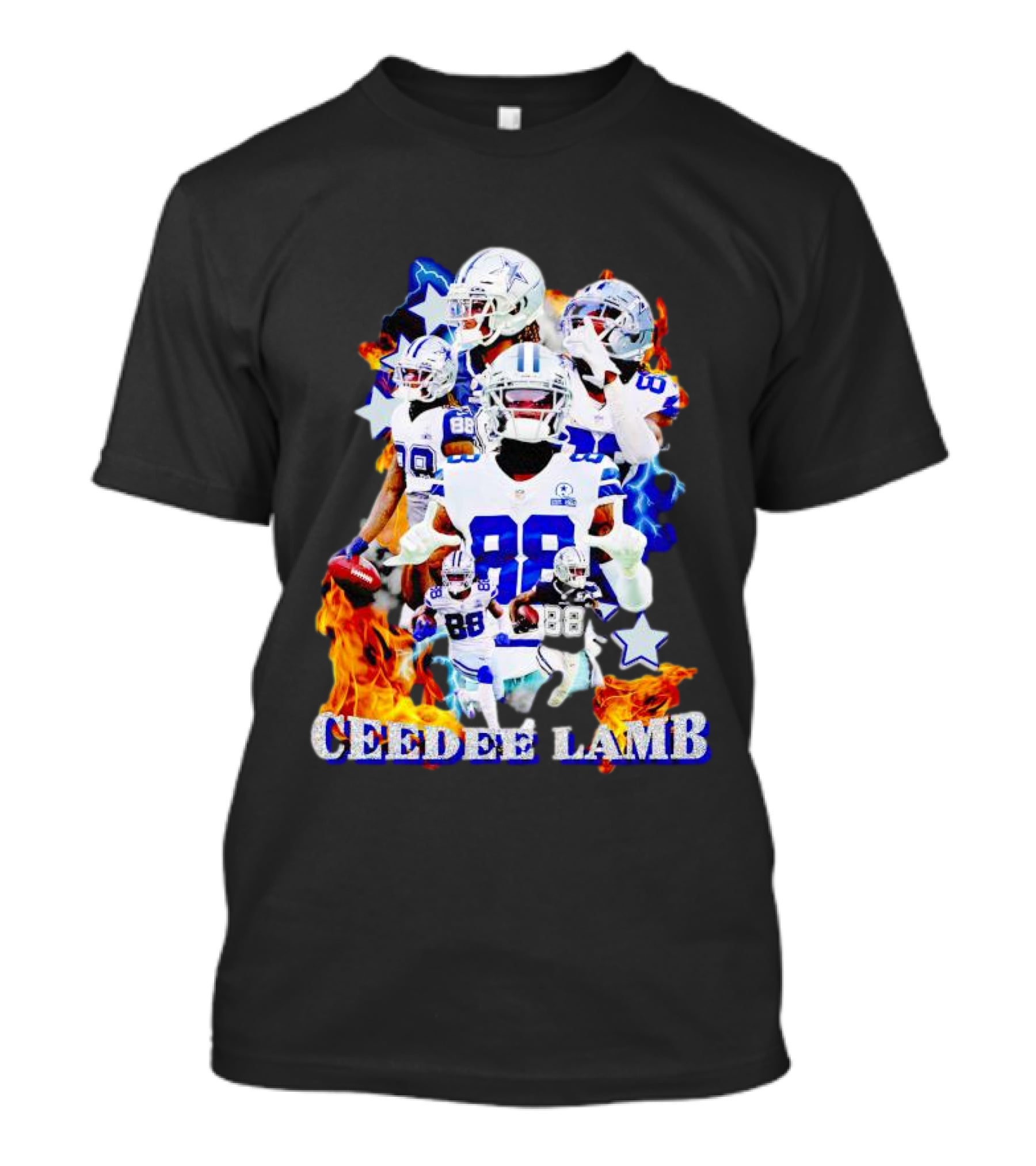CEEDDEE LAMB 88 Cowboys Fire Stars Collage T-Shirt