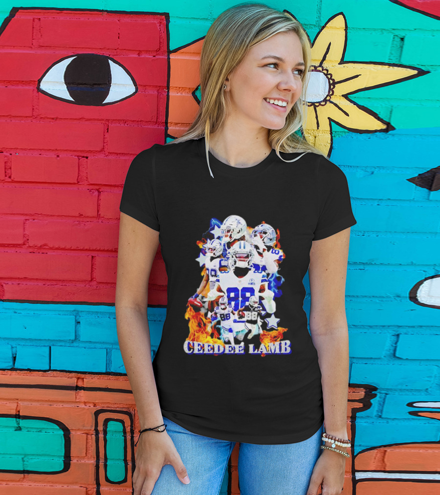 CEEDDEE LAMB 88 Cowboys Fire Stars Collage T-Shirt