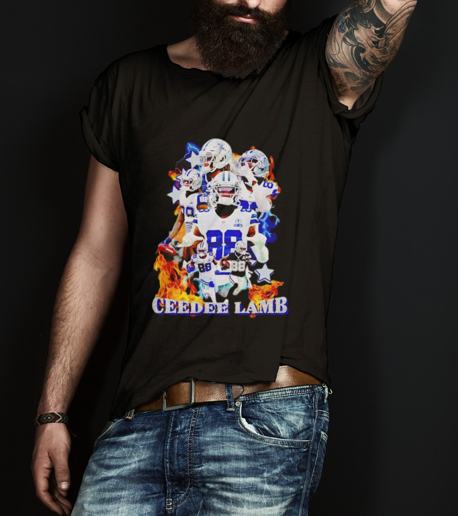 CEEDDEE LAMB 88 Cowboys Fire Stars Collage T-Shirt