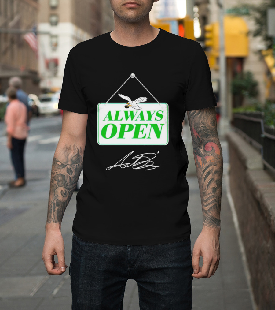 Always Open Eagle Sign with Signature T-Shirt