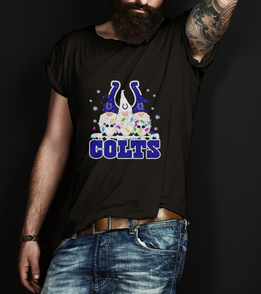 Indianapolis Colts Christmas Gnomes Football T-Shirt