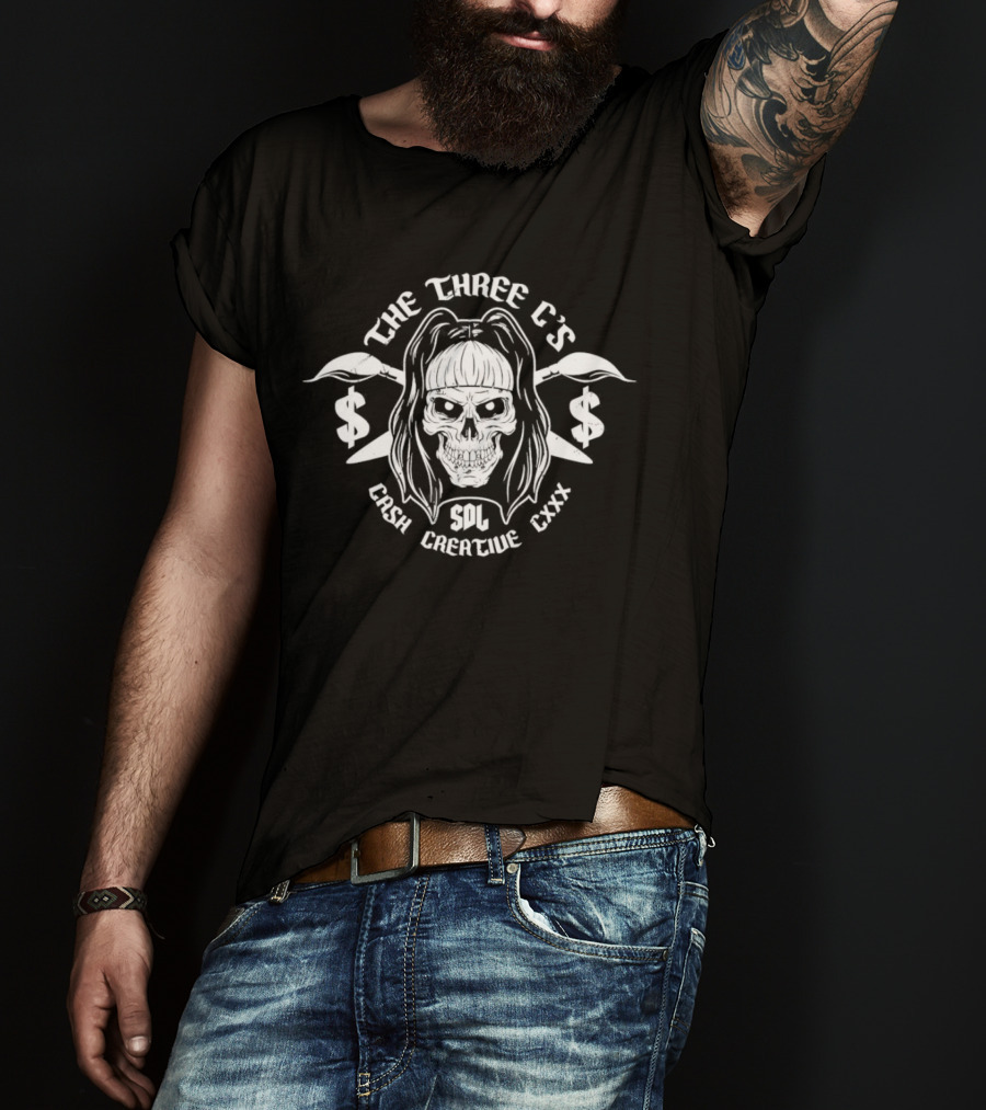The Three C's Cash Creative Persia Pirotta Skull Design SDL CXXX T-Shirt