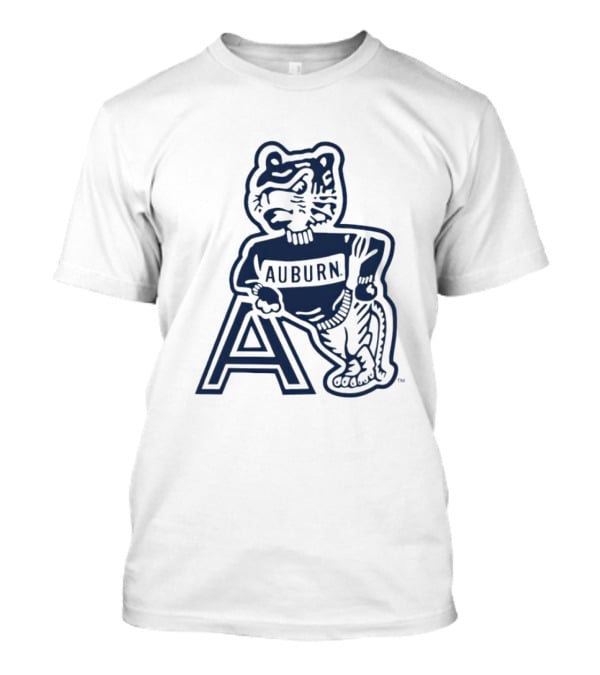 Auburn Tigers Throwback Orange Vintage Logo Tiger With A T-Shirt