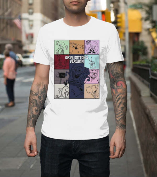 Shirt: Bikini Bottom's Version Spongebob Characters Compilation T-Shirt Bikini Bottom's Version Spongebob Characters Compilation T-Shirt