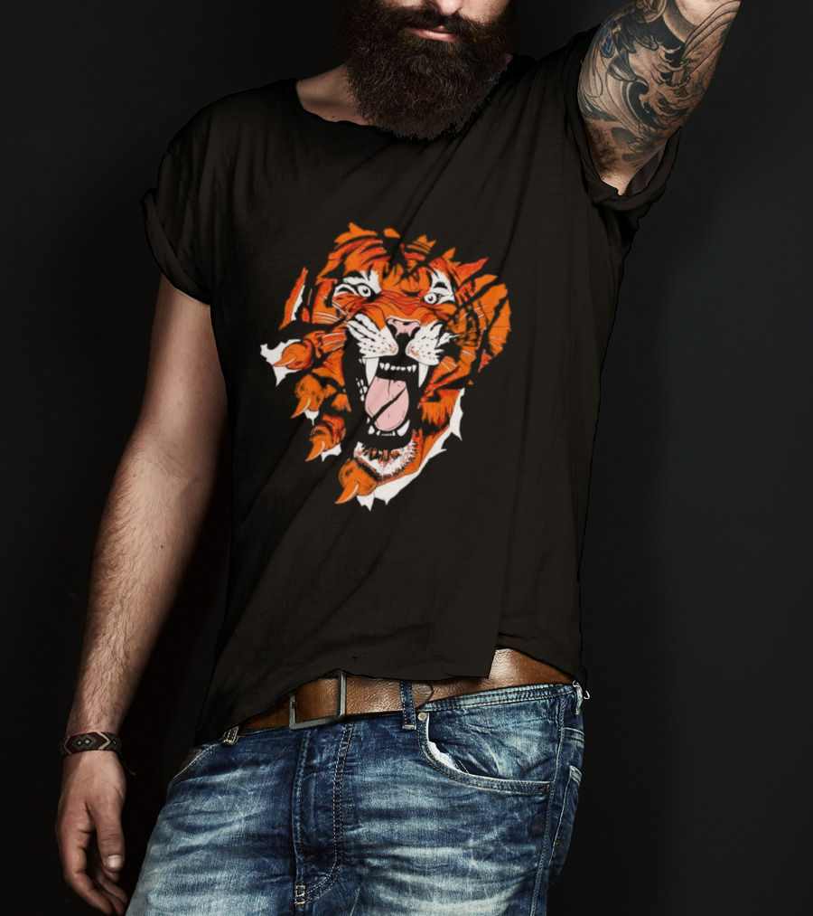 Cincinnati Bengals Roaring Tiger Face T-Shirt