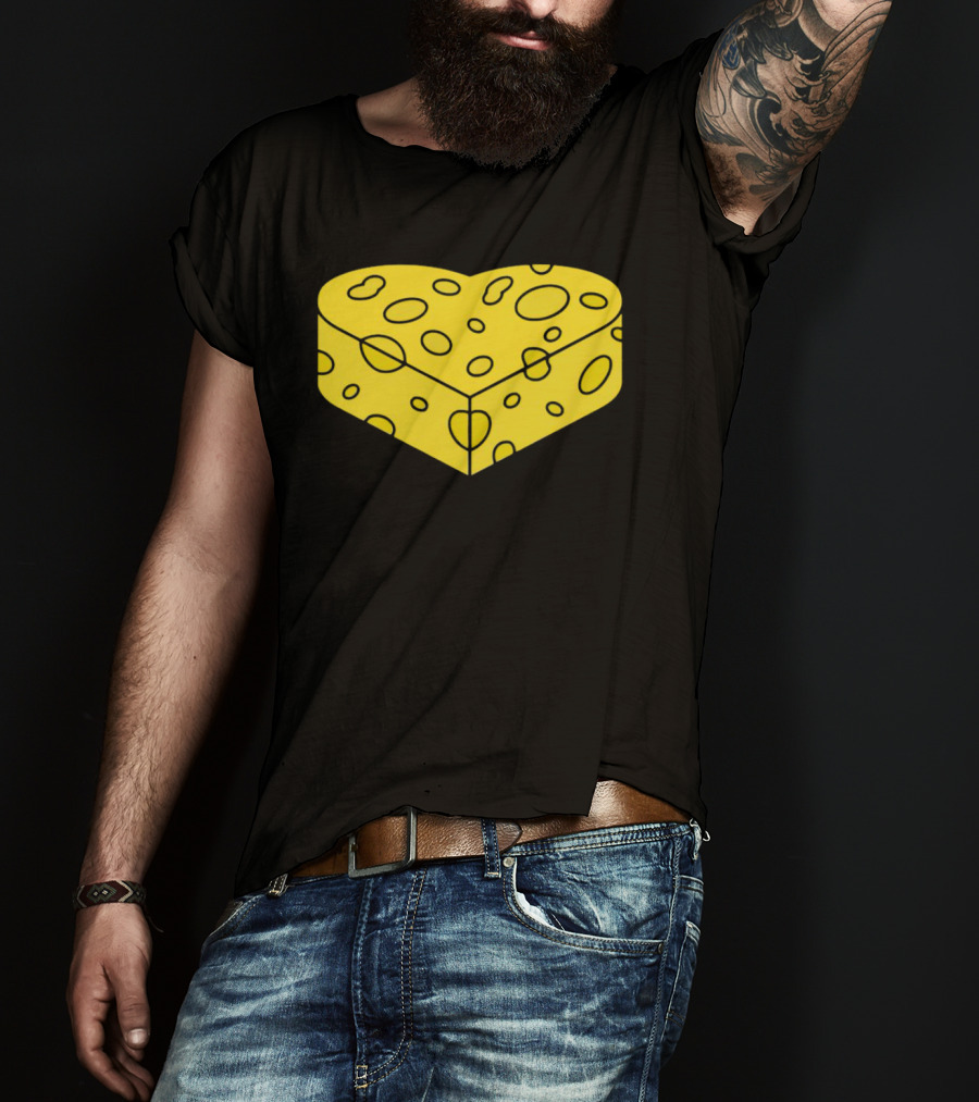 Cheesehead Love Heart-Shaped Cheese Block T-Shirt