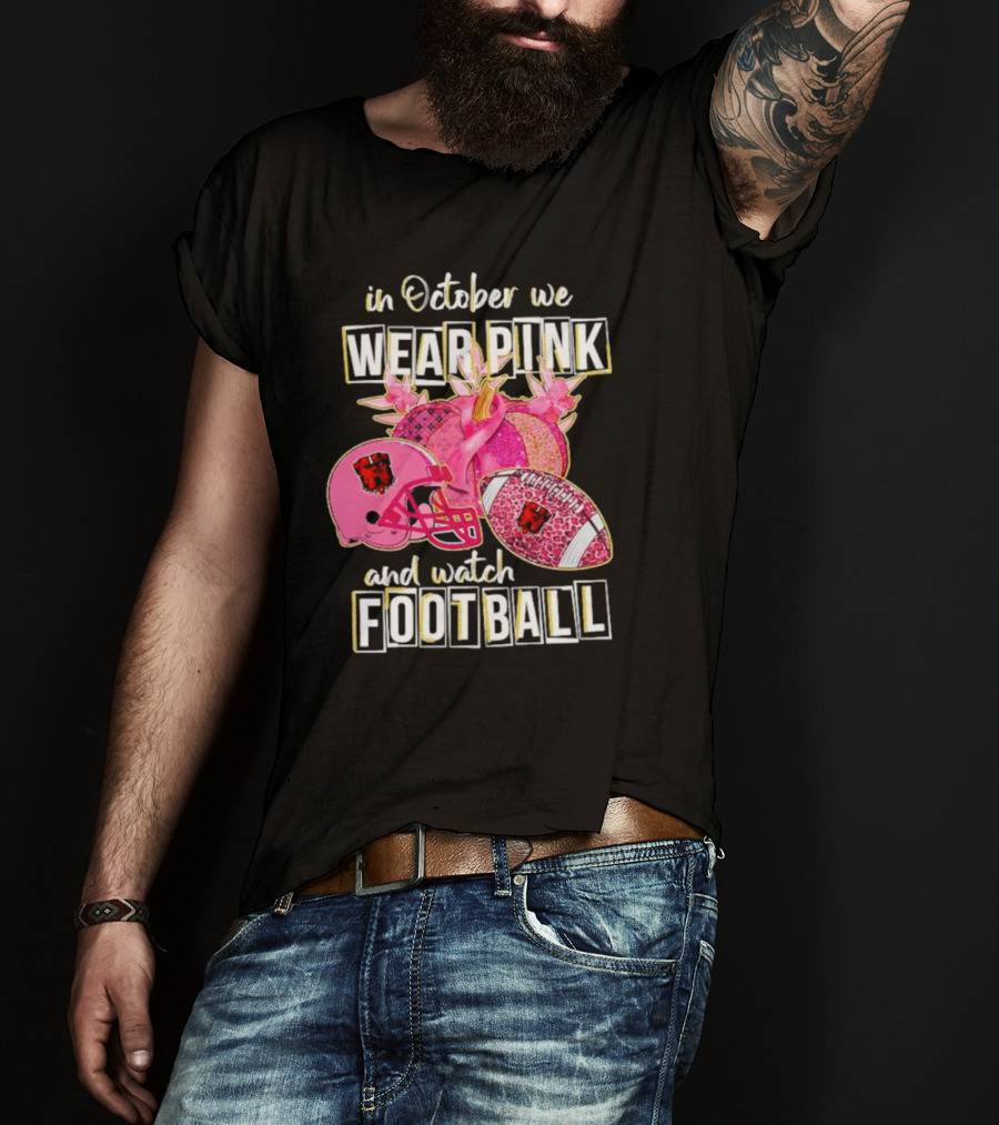 Cleveland Browns In October We Wear Pink And Watch Football Breast Cancer Awareness T-Shirt