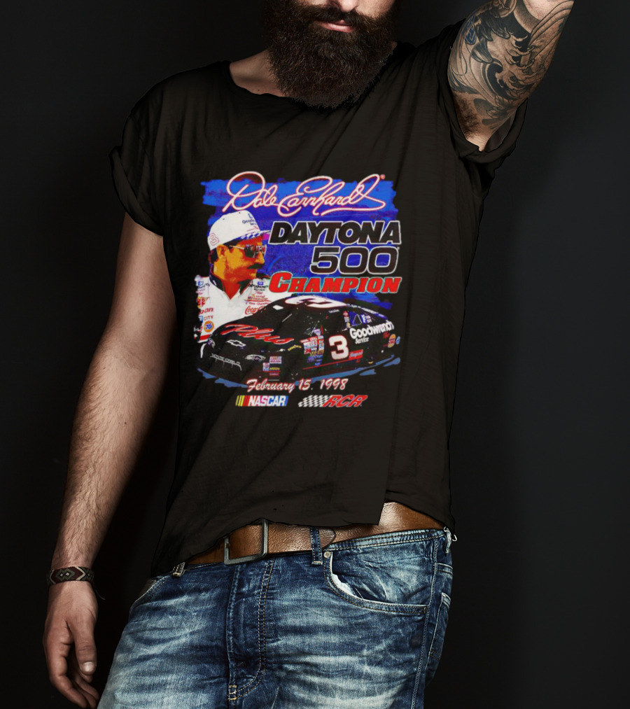 Dale Earnhardt Daytona 500 Champion February 15 1998 NASCAR RCR T-Shirt