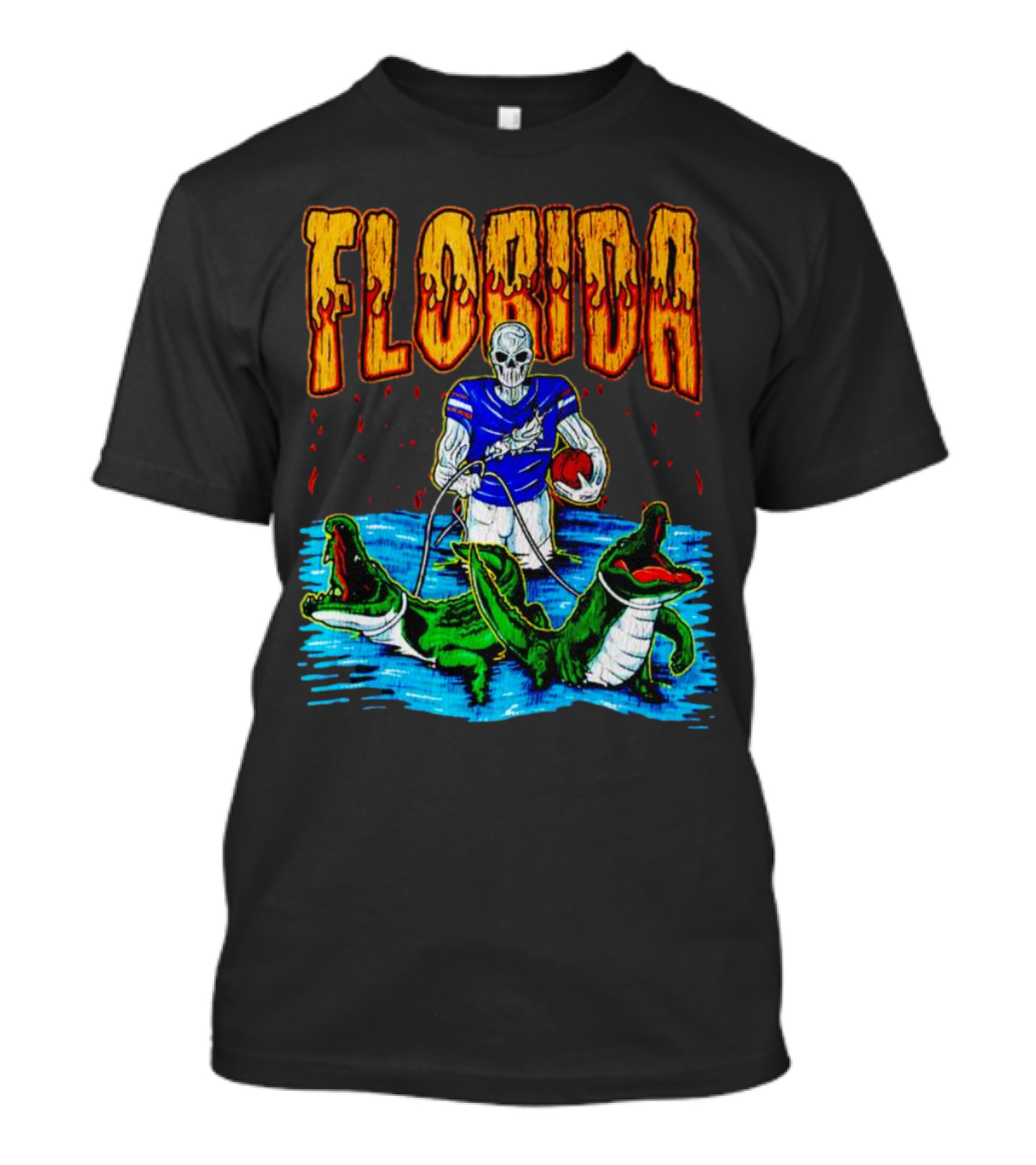 Florida Skeleton Football With Gators T-Shirt