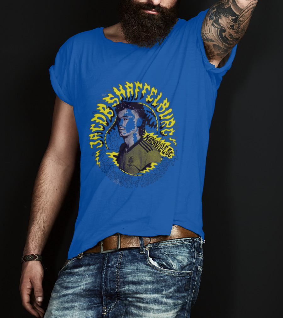 Nashvillesc Jacob Shaffelburg Yellow Lightning Silhouette Tennessee T-Shirt