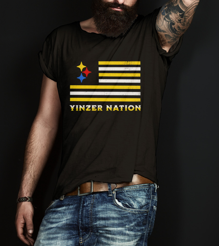 Yinzer Nation Steelers Flag T-Shirt