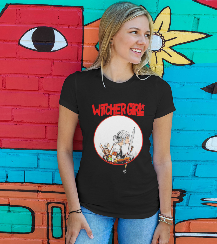 Witcher Girl Sword Arts Iconic Fantasy Character Scene T-Shirt