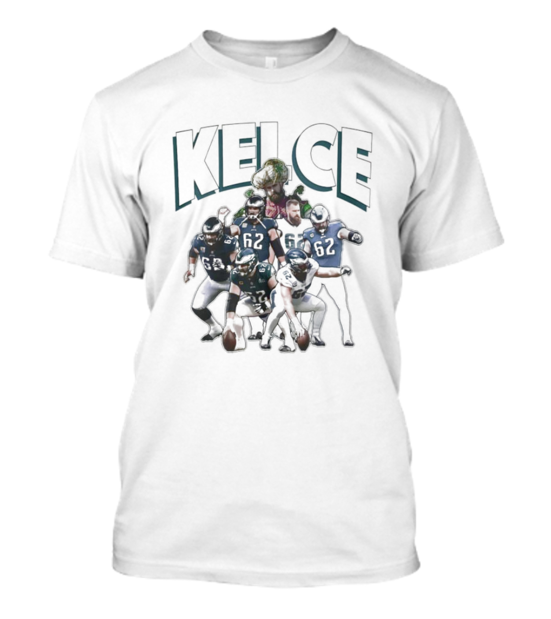 Kelce 62 Philadelphia Eagles Collage T-Shirt
