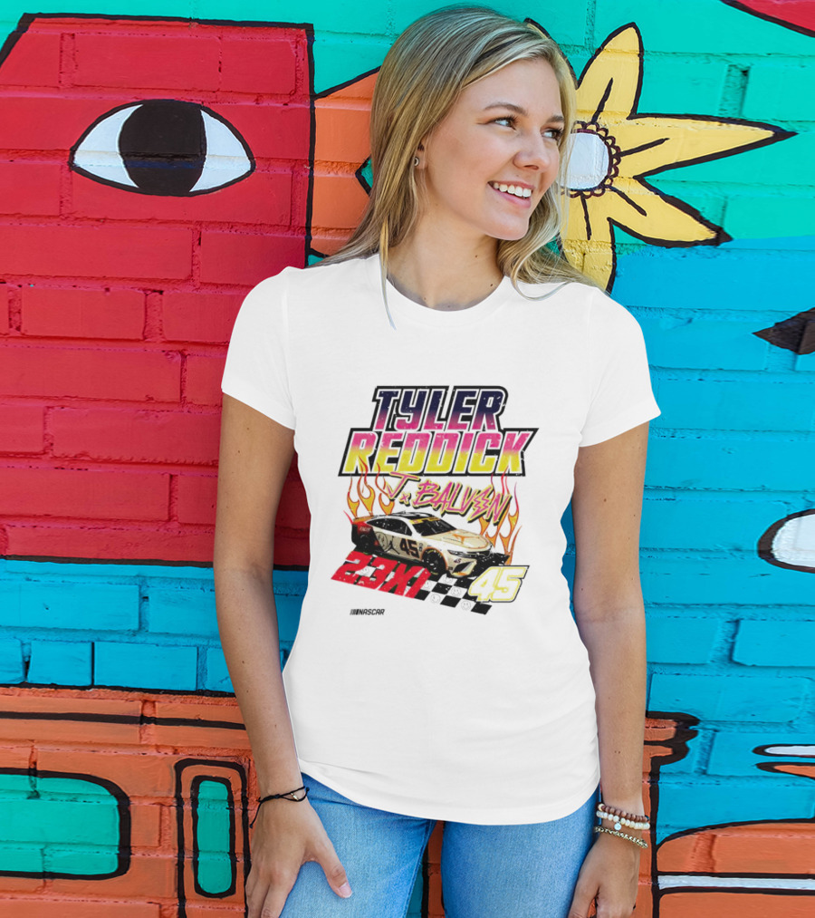 Tyler Reddick J Balvin 23XI Racing NASCAR 45 Flames T-Shirt