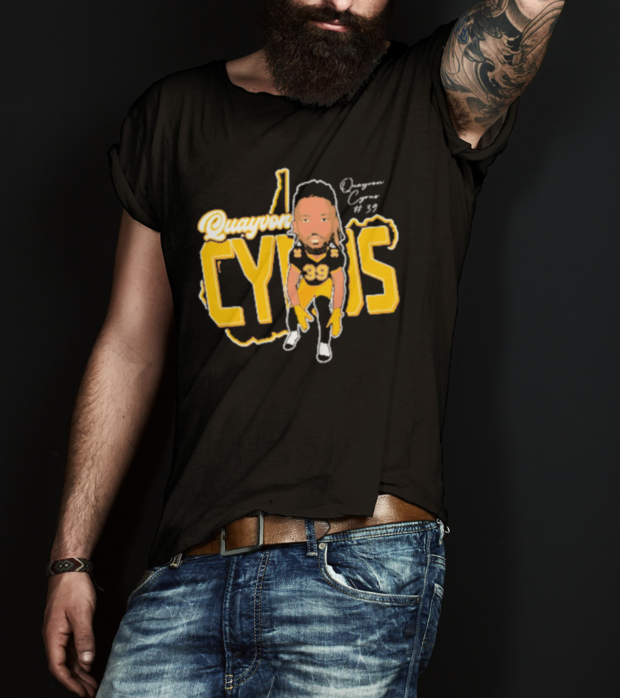 Quayvon Cyrus Caricature #39 Signature Football T-Shirt