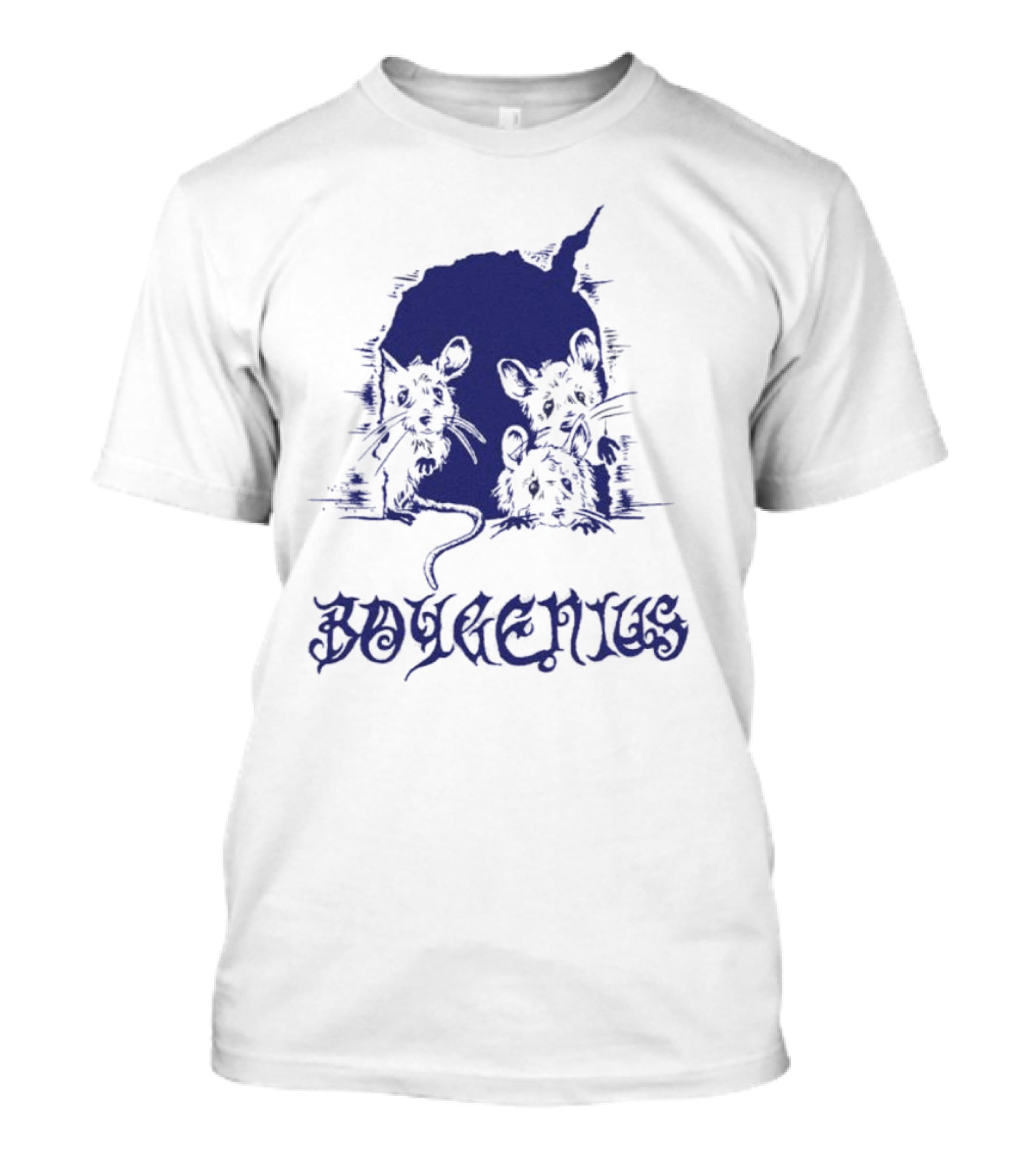 Boygenius Blue Mice Trio Dark Gothic Font T-Shirt