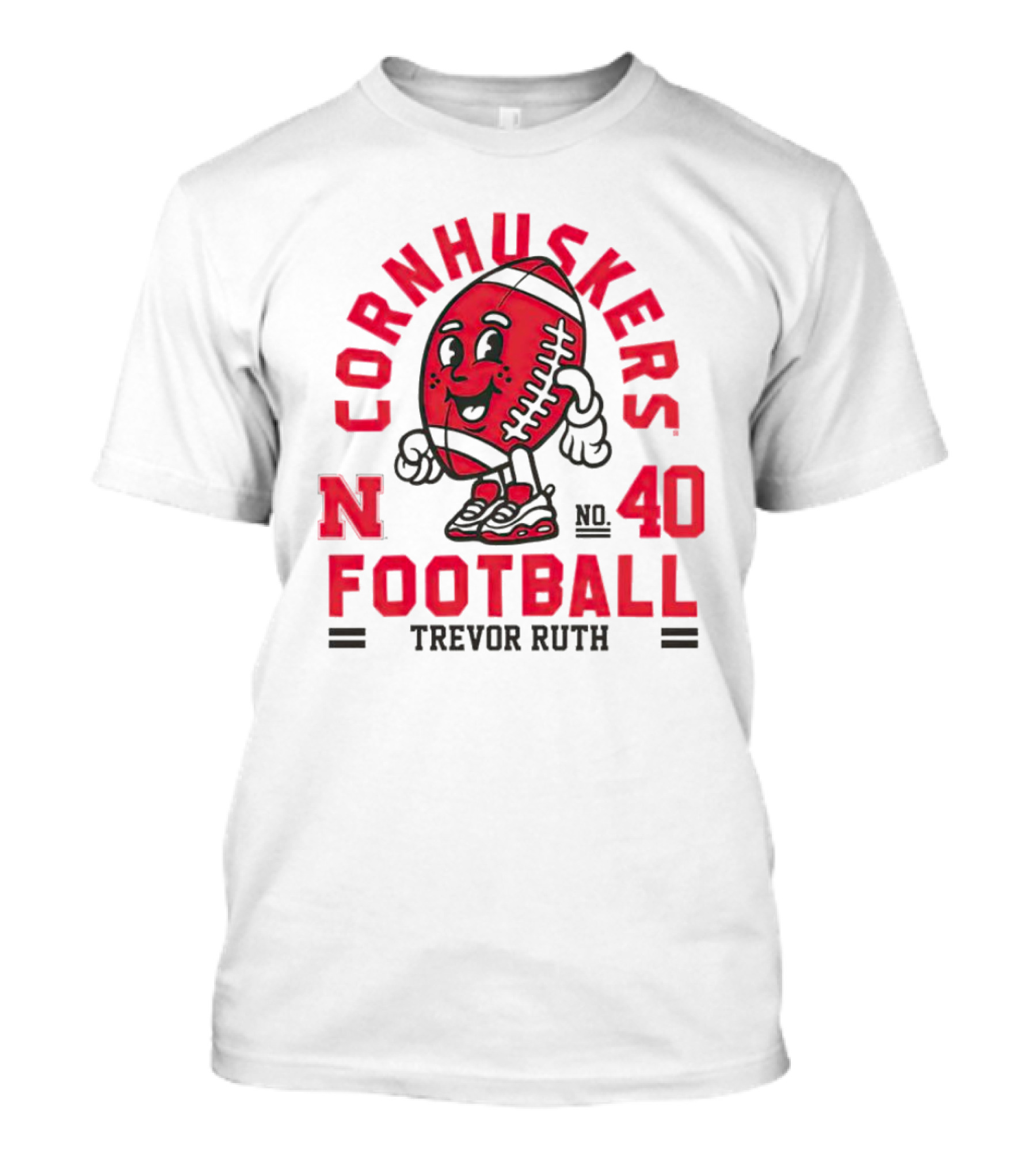 Cornhuskers Nebraska Football Trevor Ruth 40 T-Shirt