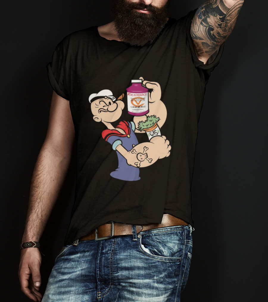 Popeye Death Juice Gas Spinach Tattoo T-Shirt