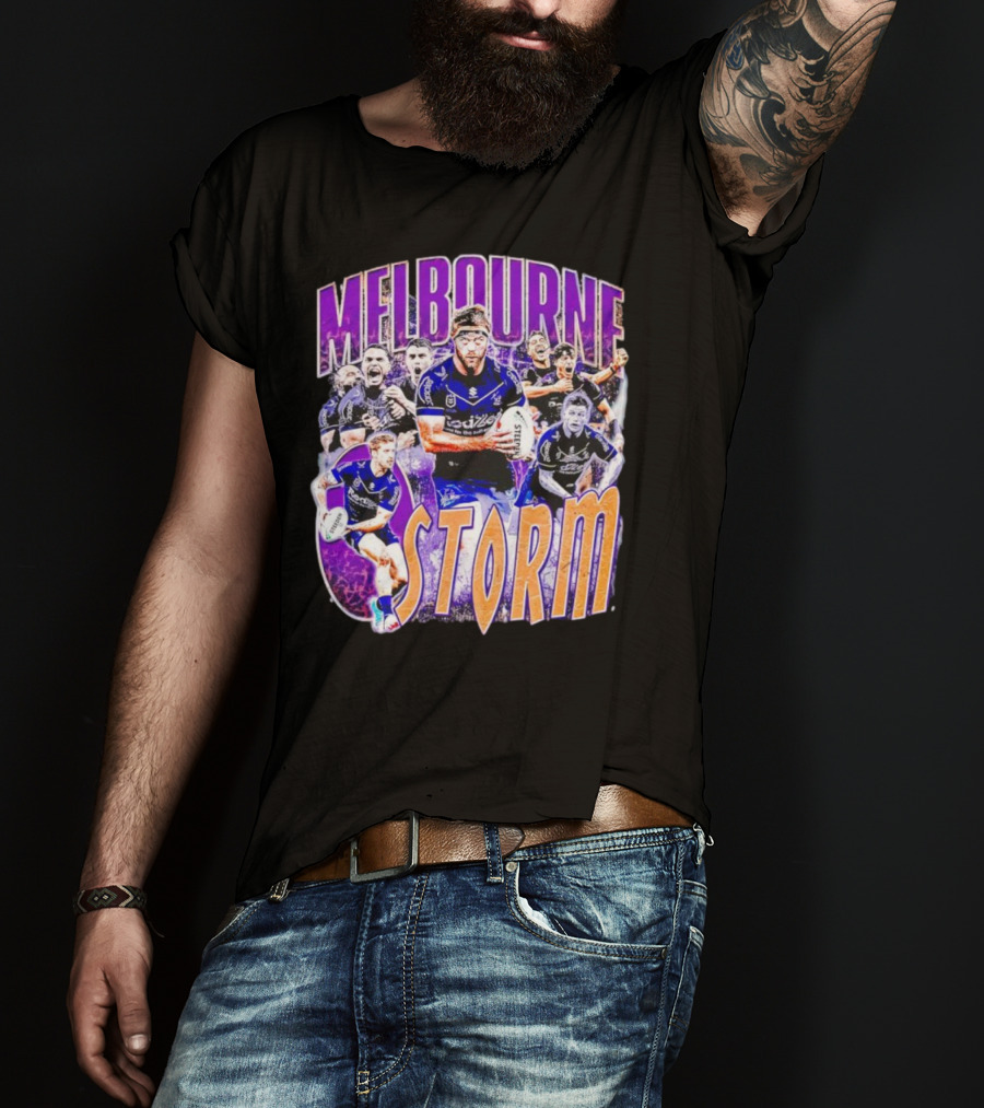 Melbourne Storm Nrl Team Action Collage T-Shirt