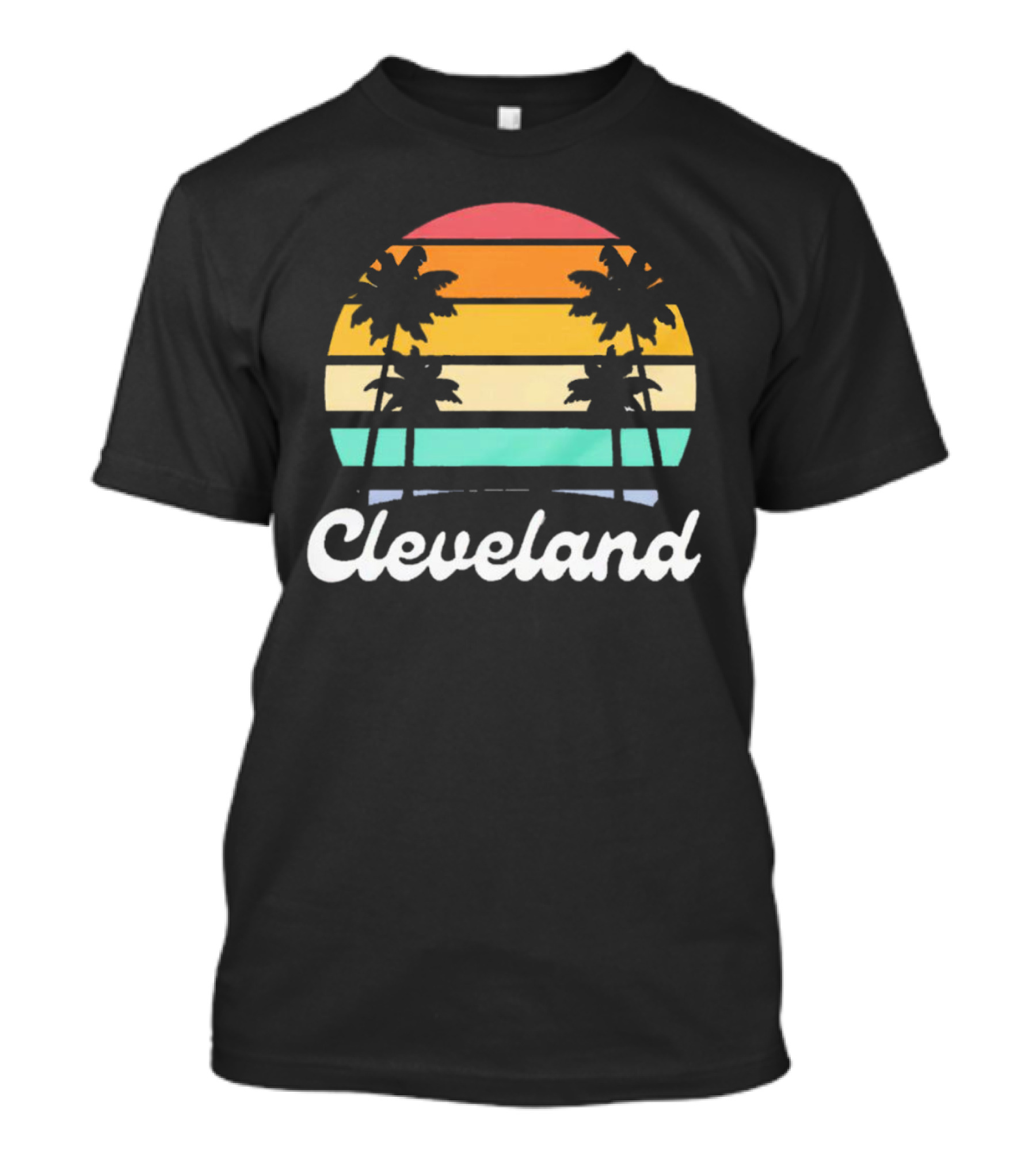 Cleveland Vintage Sunset With Palm Trees T-Shirt