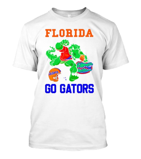 Florida Gators Go Gators Football Alligator With Gators Helmet T-Shirt