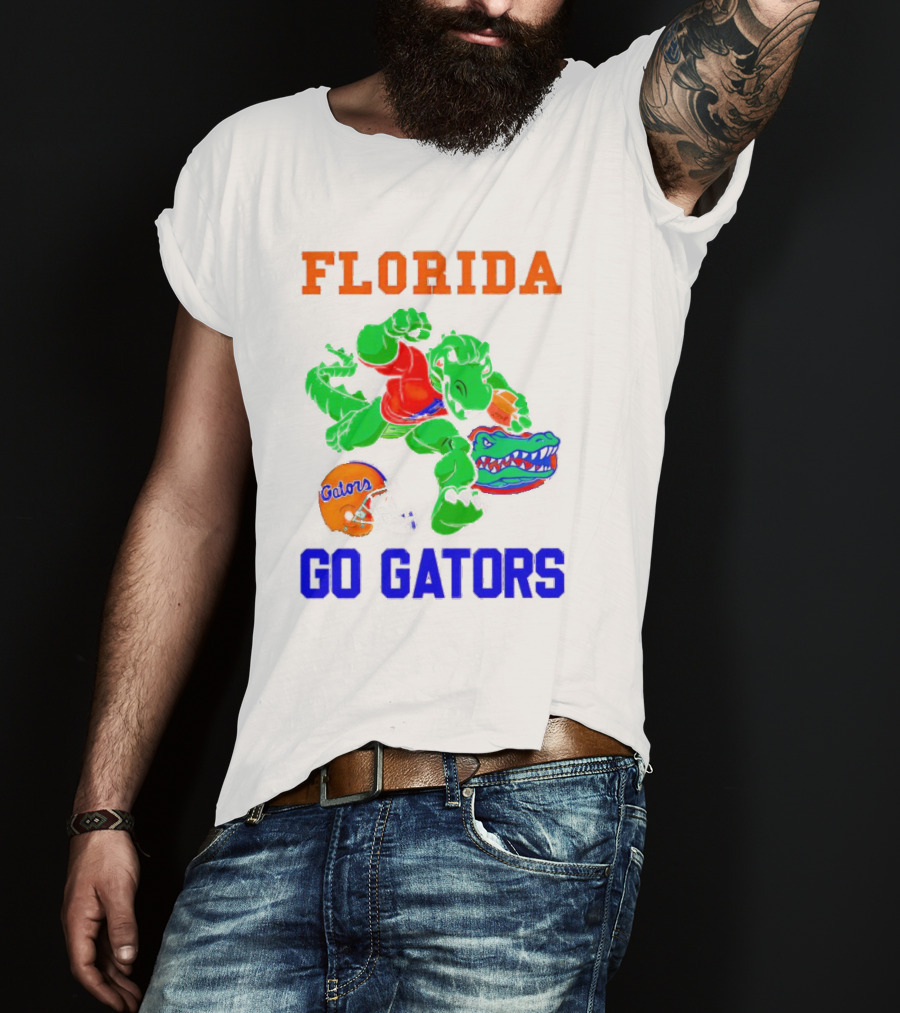 Florida Gators Go Gators Football Alligator With Gators Helmet T-Shirt