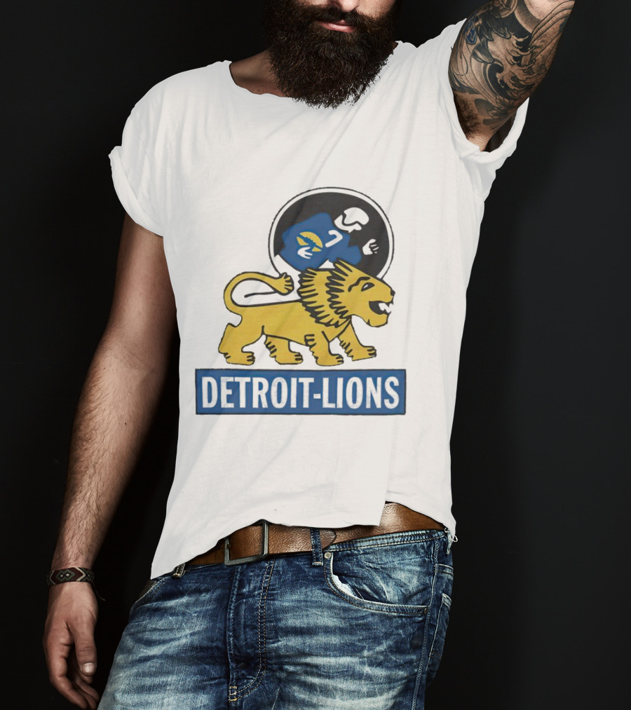 Detroit Lions 1952 Vintage Inspired Graphic With Classic Lion Emblem T-Shirt
