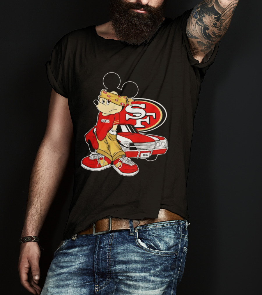 Mickey Mouse 49ers SF Car Pose T-Shirt