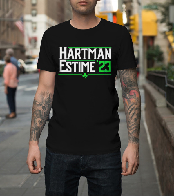 Shirt: Hartman Estime '23 Shamrock Clovers Green and White T-Shirt Hartman Estime '23 Shamrock Clovers Green and White T-Shirt