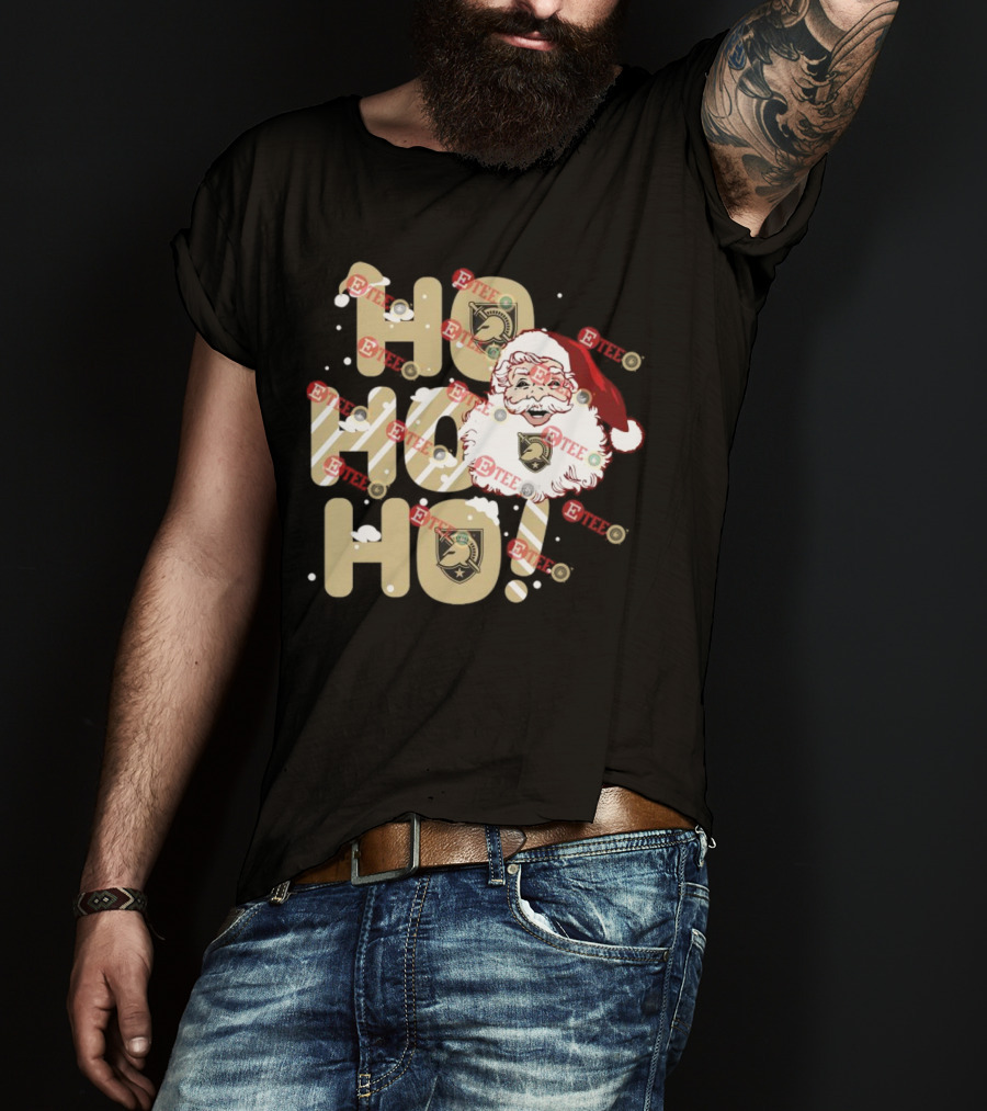 Army Black Knights Santa Claus Ho Ho Ho Christmas Holiday Cheer T-Shirt