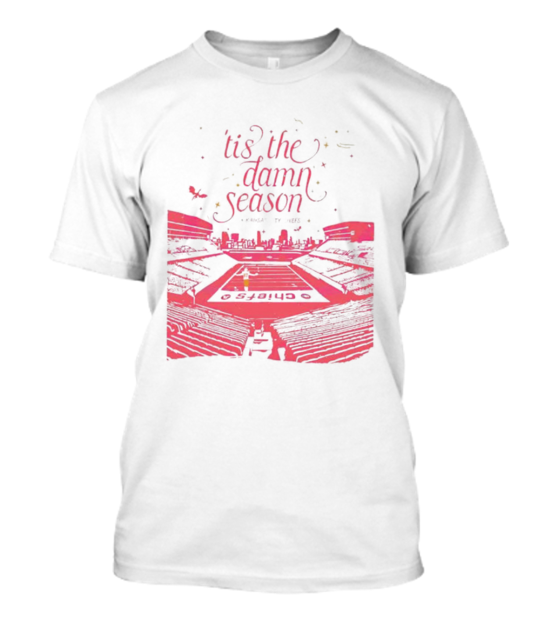 Chiefs Stadium 'Tis The Damn Season Football Night Lights T-Shirt